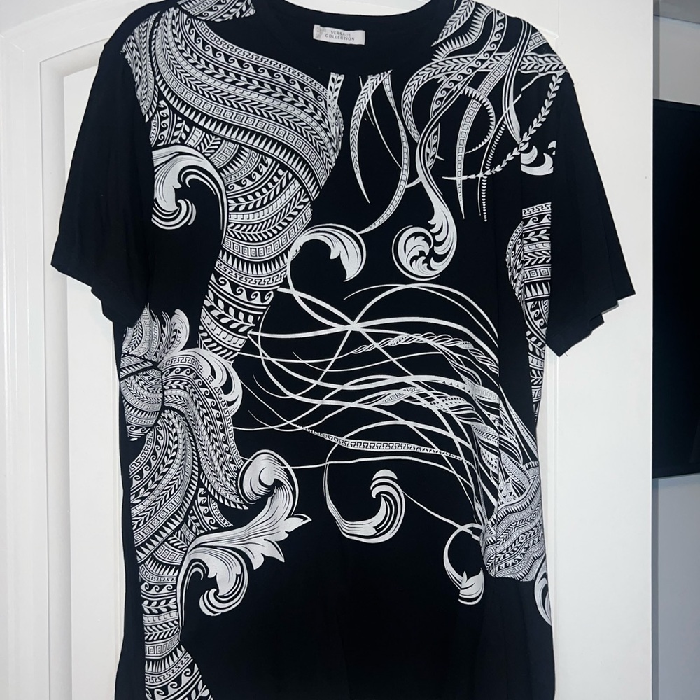 Versace Collection Mens Black & White Pattern Tshirt Size XL